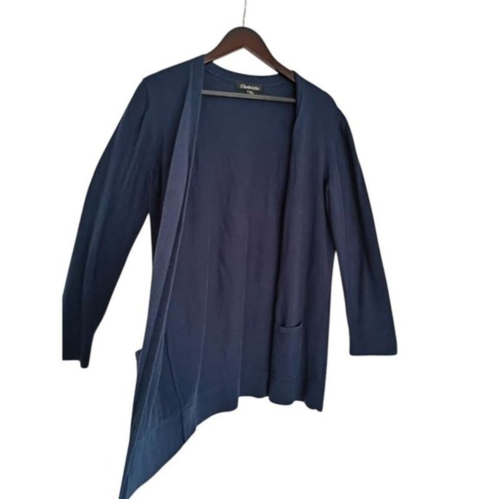 CHADWICKS 100% Cozy Casual Cotton Navy Blue Button Front Cardigan‎ Size L